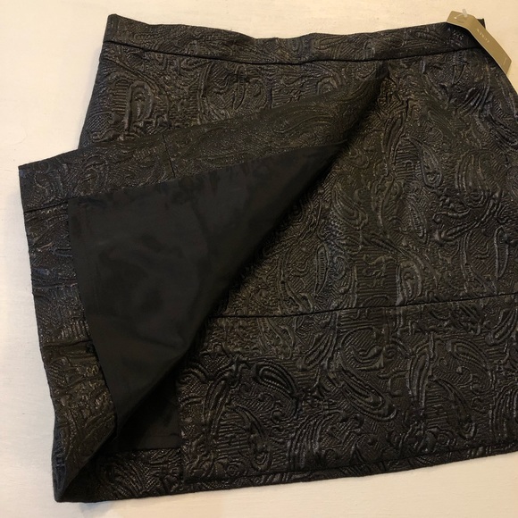 J. Crew Origami Skirt in Metallic Matelasse Mini Wrap Front Black Size 4 - Picture 6 of 15
